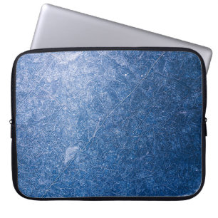 Black and white floral textile laptop sleeve