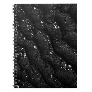 Black and white floral textile notebook
