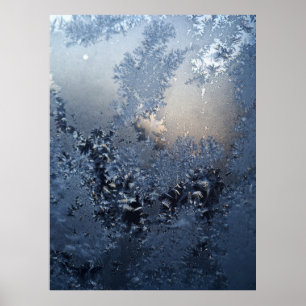 Black and white floral textile poster