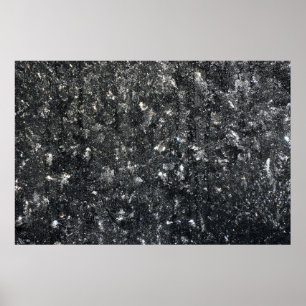 Black and white floral textile poster