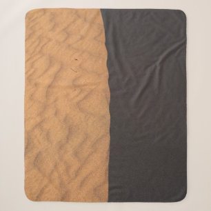 Black and white floral textile sherpa blanket