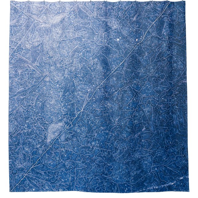 Black and white floral textile shower curtain (Front)