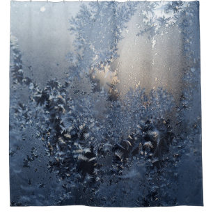 Black and white floral textile shower curtain