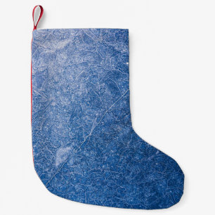 Black and white floral textile small christmas stocking