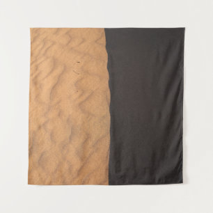 Black and white floral textile tapestry
