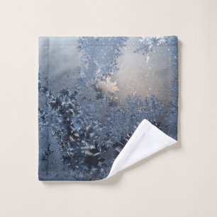Black and white floral textile wash cloth