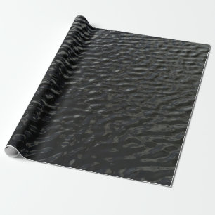 Black and white floral textile wrapping paper