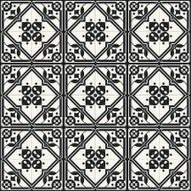 Black and White Floral Vintage Tile