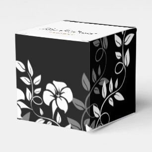 Black and White Floral Wedding Favour Box