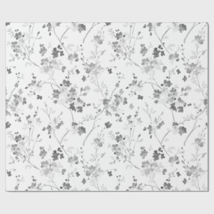 black and white floral wrapping paper