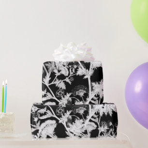 Black and White Floral Wrapping Paper