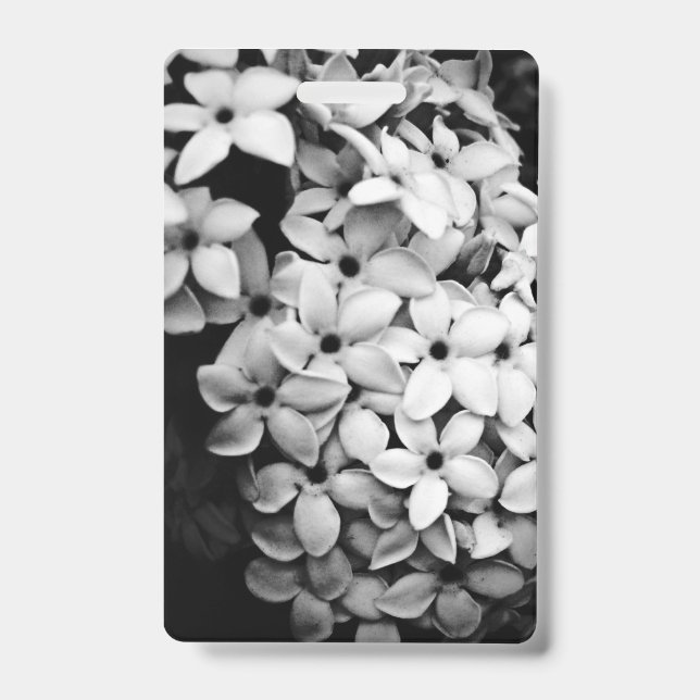 black and white florals ID badge (Front)