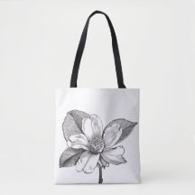Black and white flower Bag