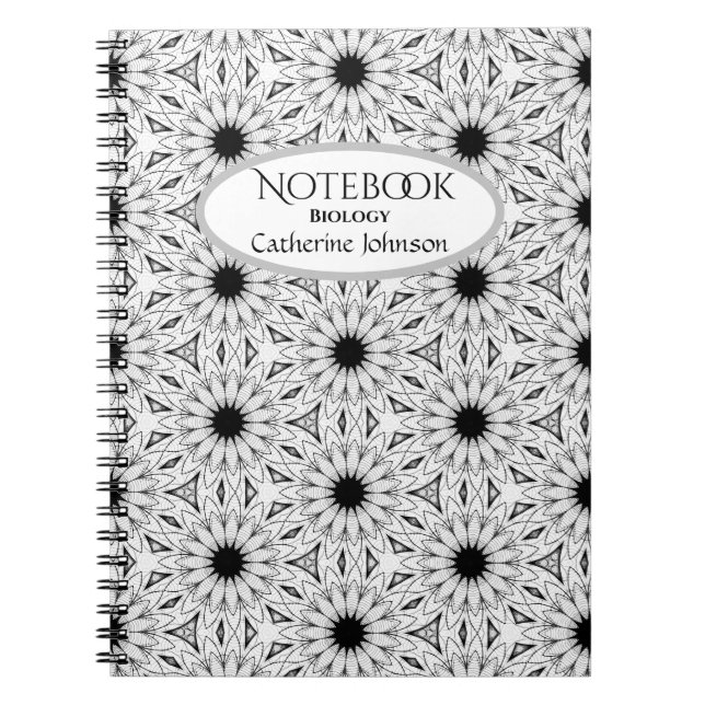 Black and White Flower Notebook (Front)