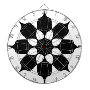 BLACK AND WHITE FLOWER PATTERN DARTBOARD