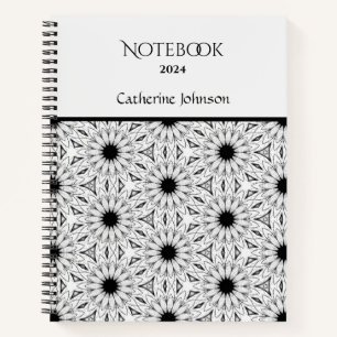 Black and White Flower pattern Notebook