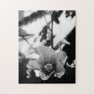 Black and White Flower Photography Jigsaw Puzzle