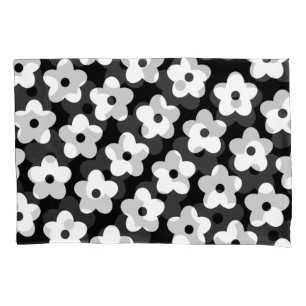 Black and White Flower Y2K Pattern Pillowcase