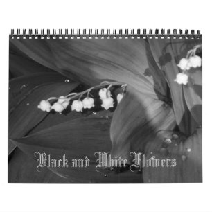 Black and White Flowers Calendar