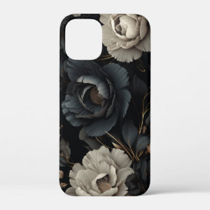 Black and White Flowers iPhone 12 Mini Case