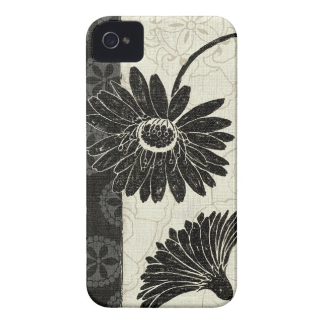 Black and White Flowers Case-Mate iPhone Case (Back)