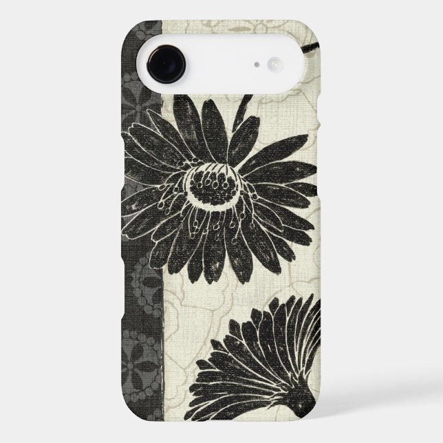 Black and White Flowers Case-Mate iPhone Case (Back)