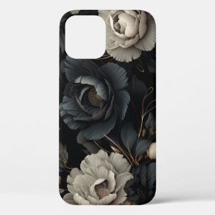 Black and White Flowers iPhone 12 Pro Case