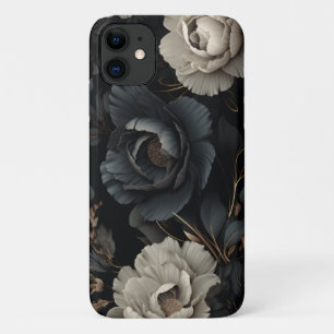 Black and White Flowers iPhone 11 Case