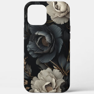 Black and White Flowers iPhone 12 Pro Max Case