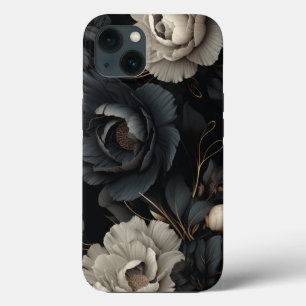 Black and White Flowers iPhone 13 Case