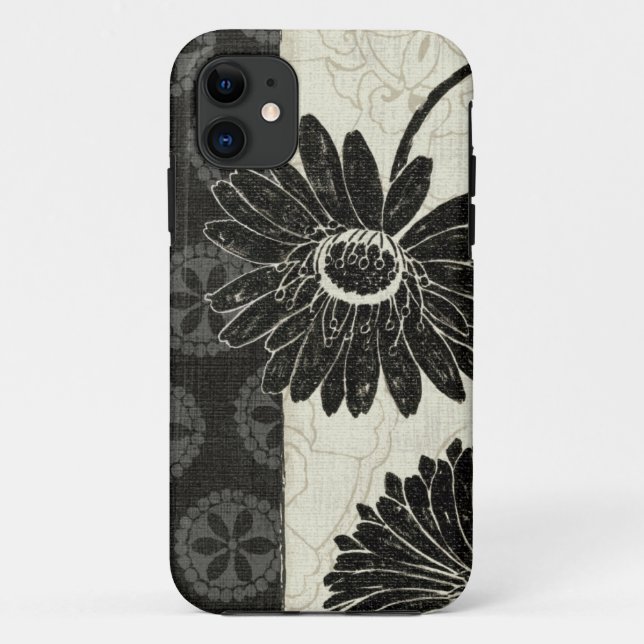 Black and White Flowers Case-Mate iPhone Case (Back)