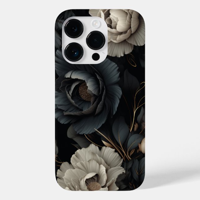 Black and White Flowers Case-Mate iPhone Case (Back)