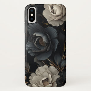 Black and White Flowers iPhone X Case
