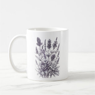 Black and White Flowers Coffee Mug