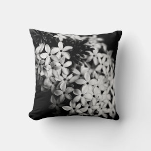 Black and White Flowers Cushion