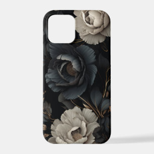 Black and White Flowers iPhone 12 Pro Case