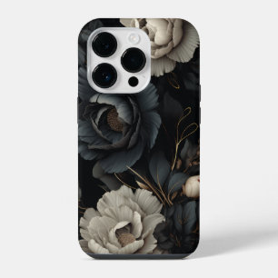 Black and White Flowers iPhone 14 Pro Case