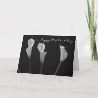 Black and White Flowers Mother's Day Card