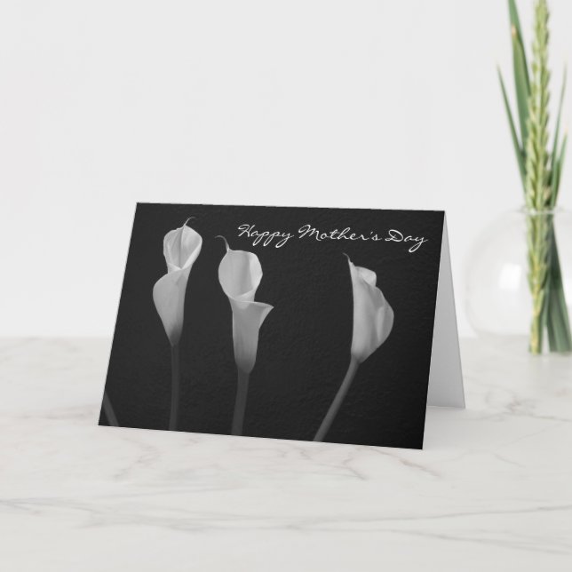 Black and White Flowers Mother's Day Card (Front)