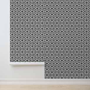 Black and White Flowers Pettern Custom Colours Wallpaper