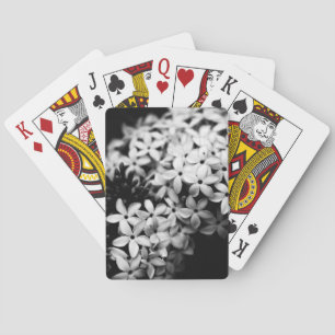 Black and White Flowers Playing Cards