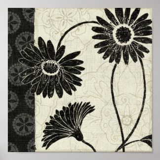 Black and White Flowers Poster
