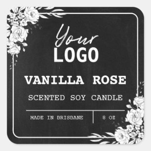 Black And White Flowers Scented Product Labels
