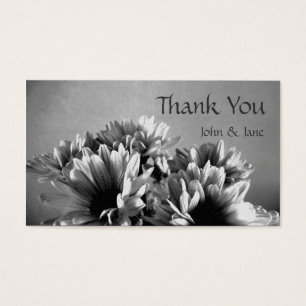 Black and white Flowers Wedding Thank You Card