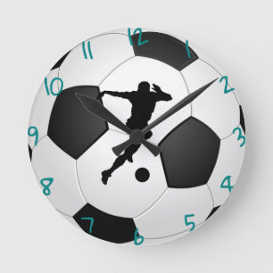 Black and White Football Clock