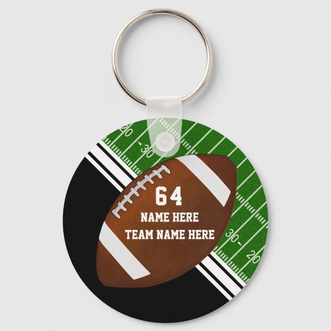 Black and White Football Favors Ideas Any Occasion Key Ring (Front)