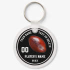 Black and White Football Keychains, Personalized