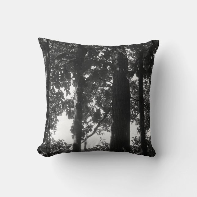 Black and White Forest Cushion (Front)