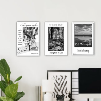 Black and White Forest Glory of God Poster