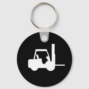black and white  Forklift Key Ring